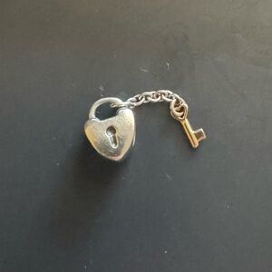 Pandora Silver Heart Lock and Key Charm